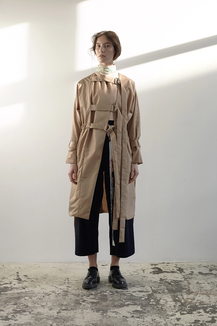 full body view of female model from the front