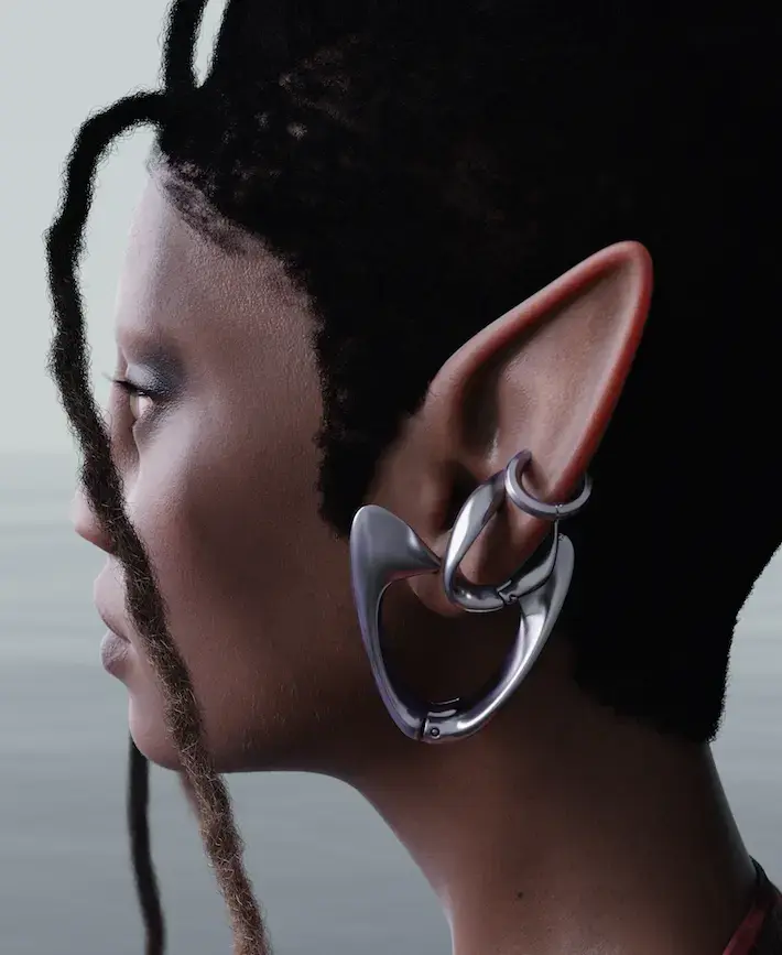3d avatar wearing earings